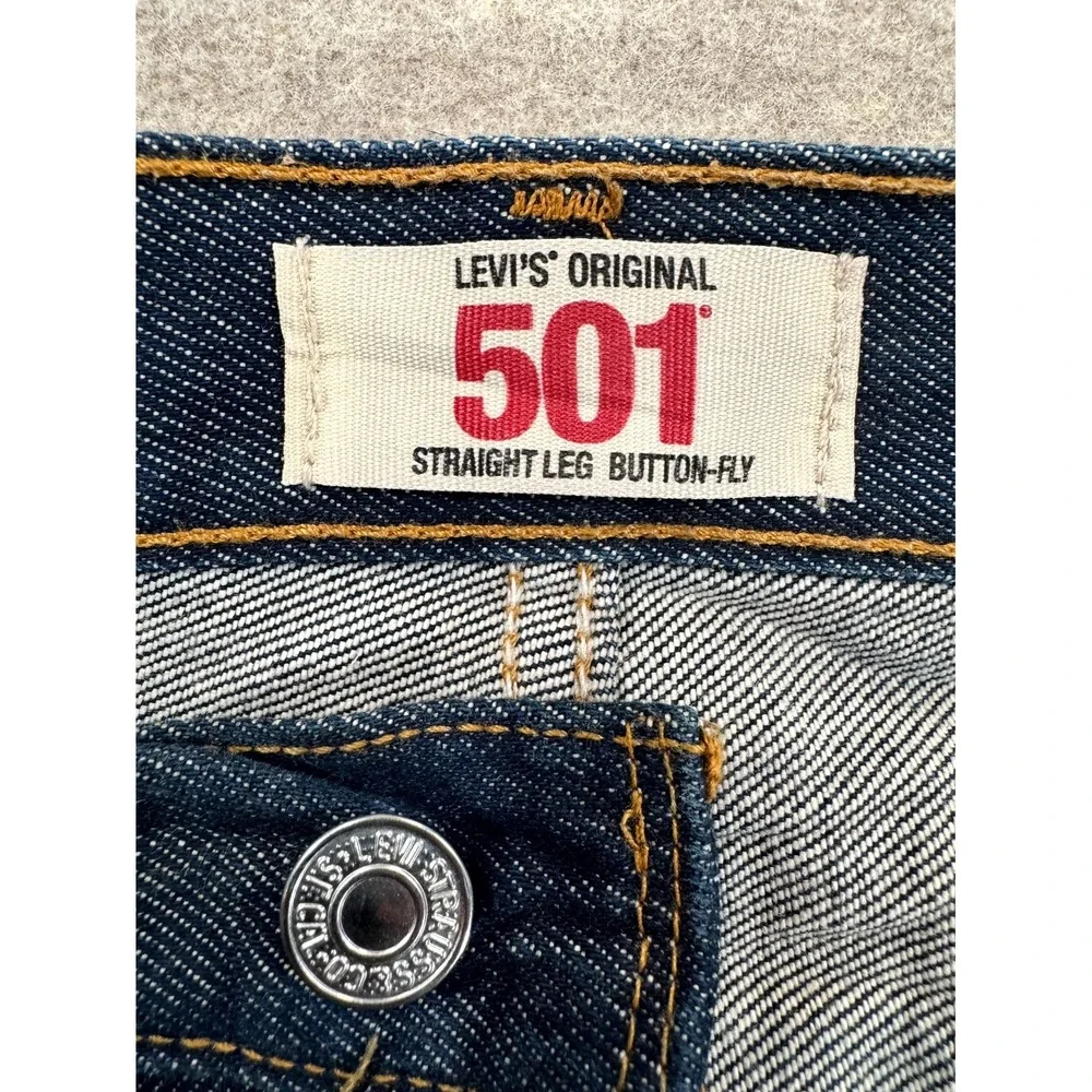 Levi's 501 Original Jeans Men 40x34 Blue Denim High Rise Button Fly Straight Leg